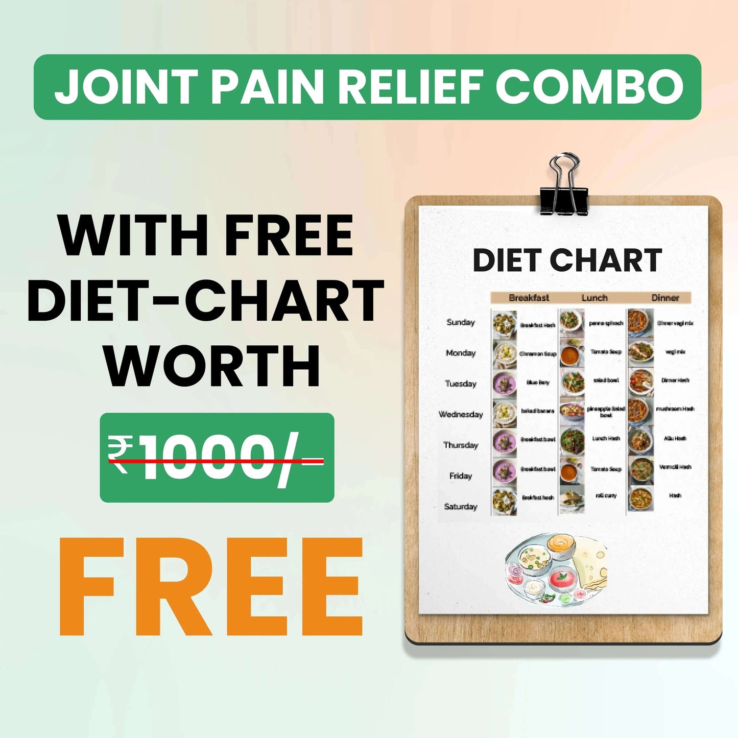 Say goodbye to Joint Pain in few weeks + Diet Chart + Doctor Consultation ( FREE) - Dr Mantra